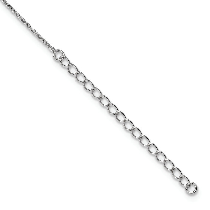 925 Sterling Silver Black White Cubic Zirconia CZ Heart Chain Necklace