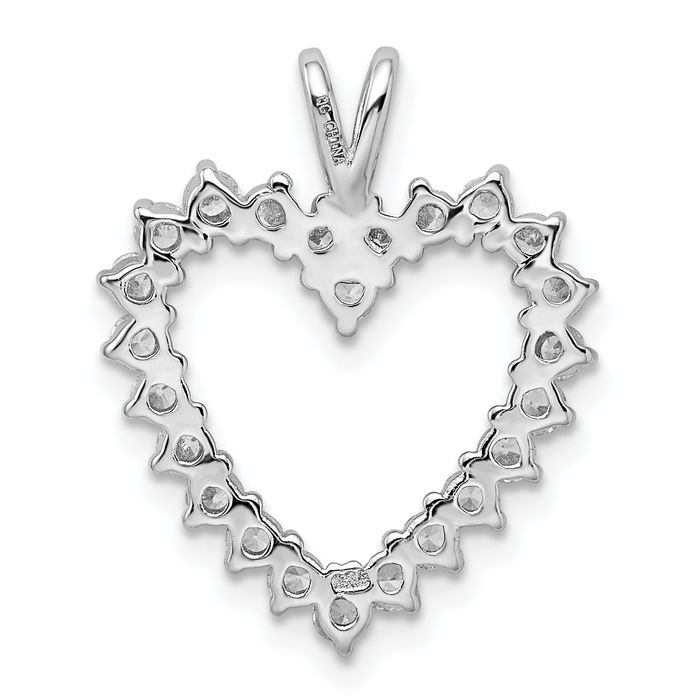 925 Sterling Silver Cubic Zirconia CZ Heart Necklace Love Pendant Charm