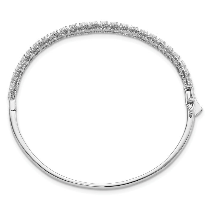 925 Sterling Silver Cubic Zirconia CZ Bangle Bracelet