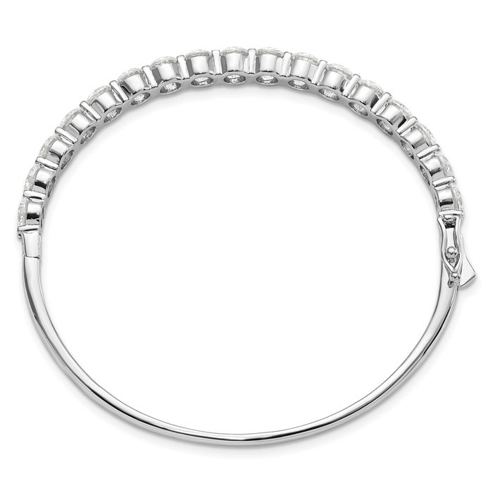 925 Sterling Silver Cubic Zirconia CZ Bangle Bracelet
