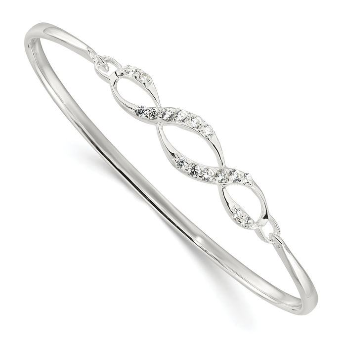 Silver 925 Bangle 2024 Bracelet zirconia