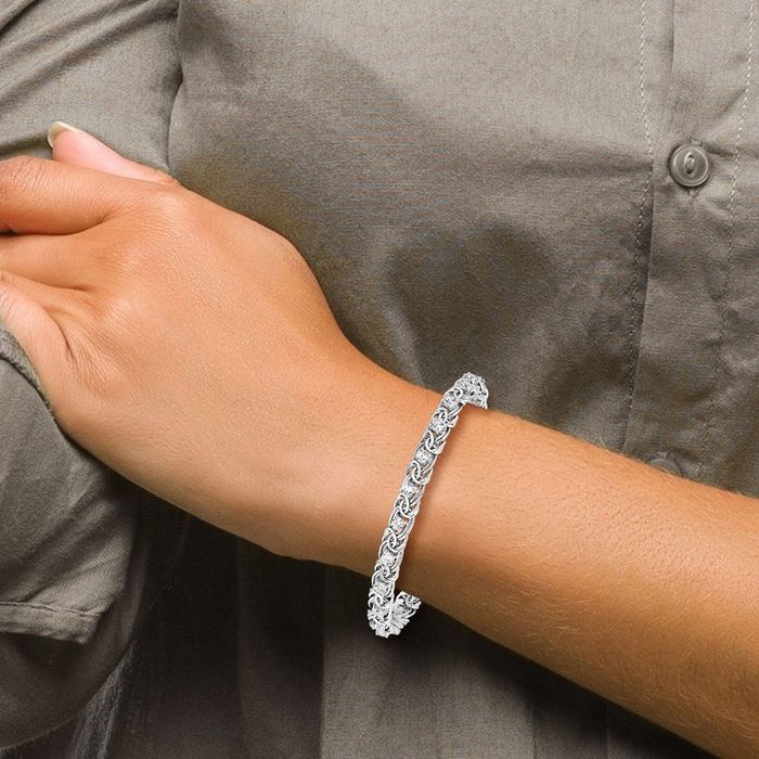 925 Sterling Silver Cubic Zirconia CZ Link Chain Bracelet