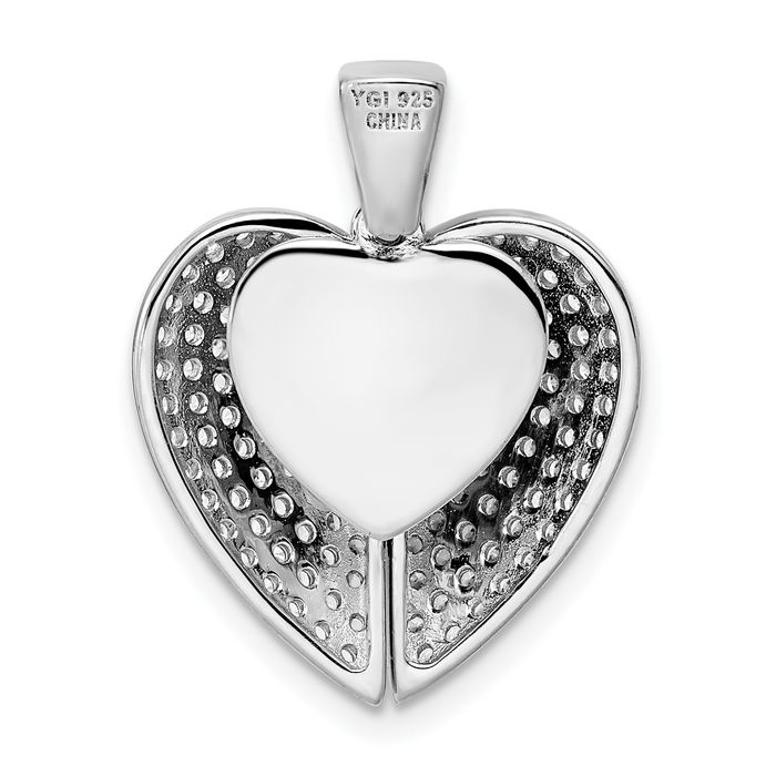 925 Sterling Silver Cubic Zirconia CZ Opening Heart Necklace Love Pendant Charm