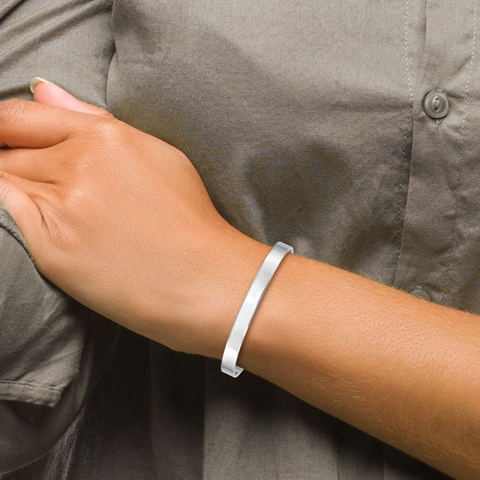 925 Sterling Silver 6mm Cuff Bracelet
