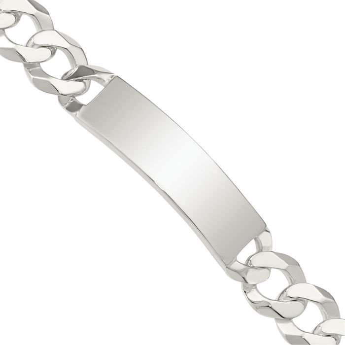 925 Sterling Silver Curb Link Name Bar Identification ID Bracelet