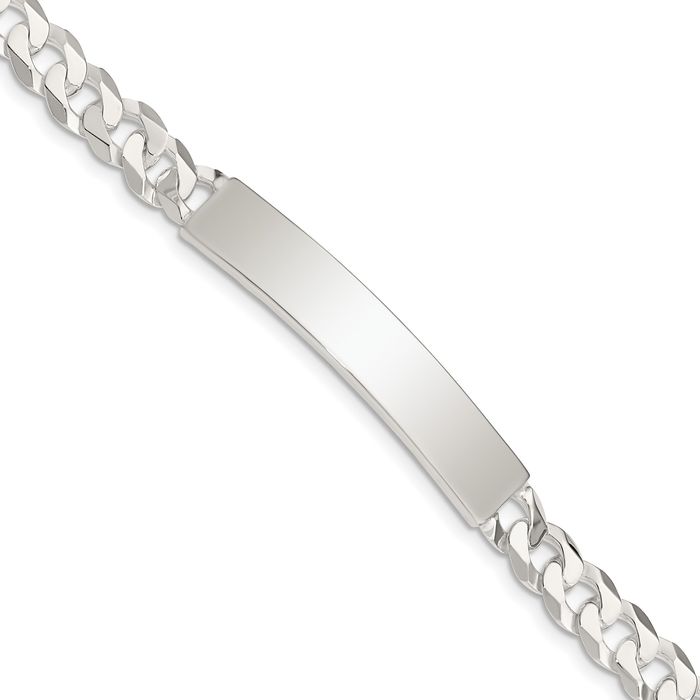 925 Sterling Silver Curb Link ID Bracelet