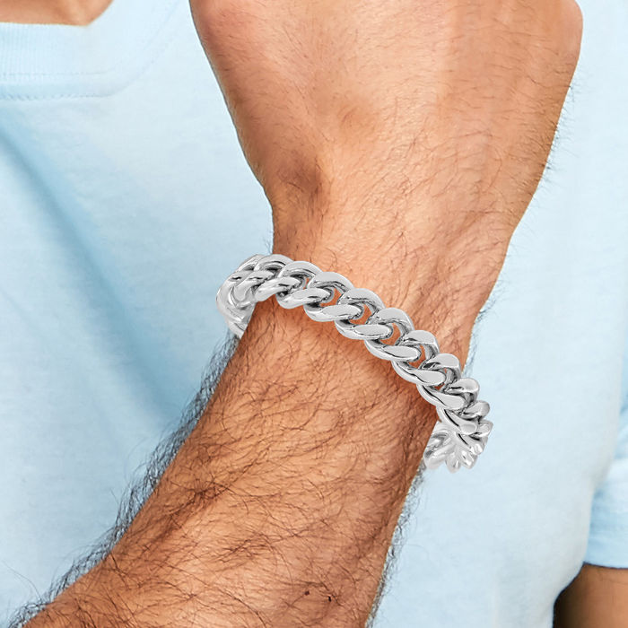 925 Sterling Silver Curb Link Mens Chain Bracelet