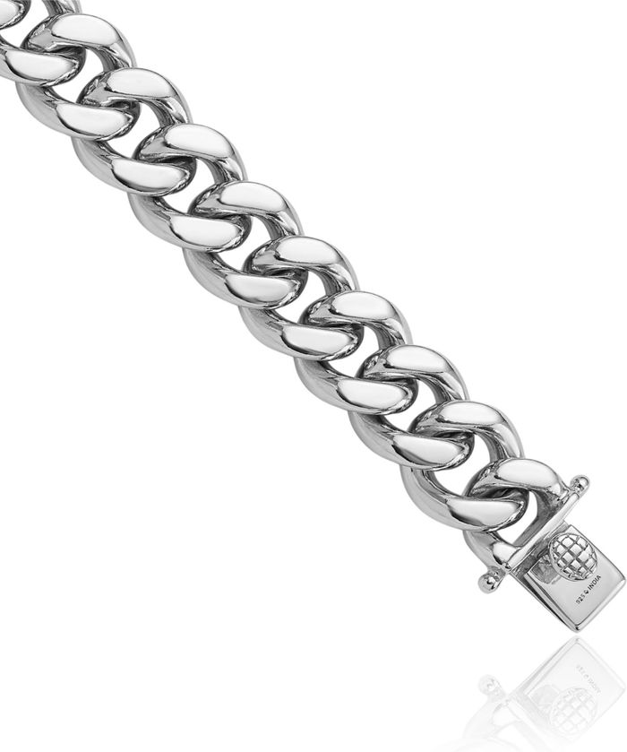 925 Sterling Silver Curb Link Mens Chain Bracelet