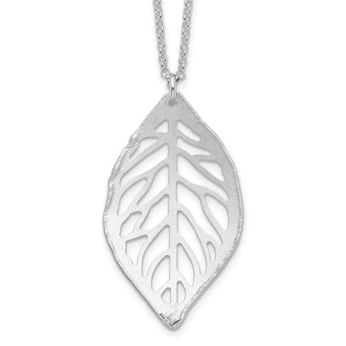 925 Sterling Silver Leaf Chain Necklace