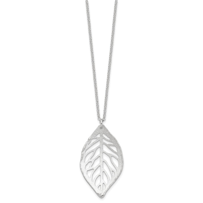 925 Sterling Silver Leaf Chain Necklace