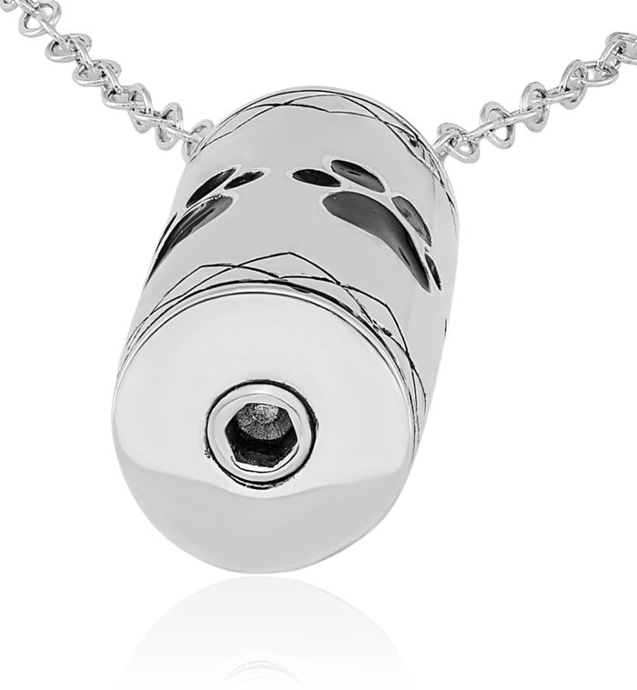 925 Sterling Silver Vintage Cylinder Paws Ash Holder Chain Urn Necklace for Ashes Cremation Jewelry