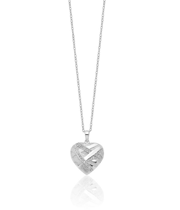 925 Sterling Silver Cubic Zirconia CZ Bandaged Heart Ash Holder Chain Urn Necklace for Ashes Cremation Jewelry