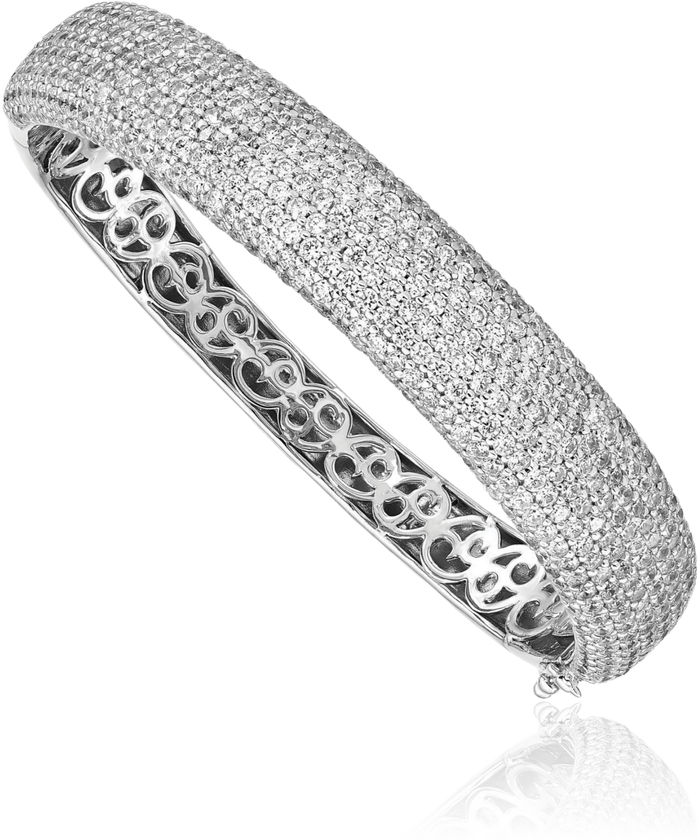 925 Sterling Silver Cubic Zirconia CZ Bangle Bracelet