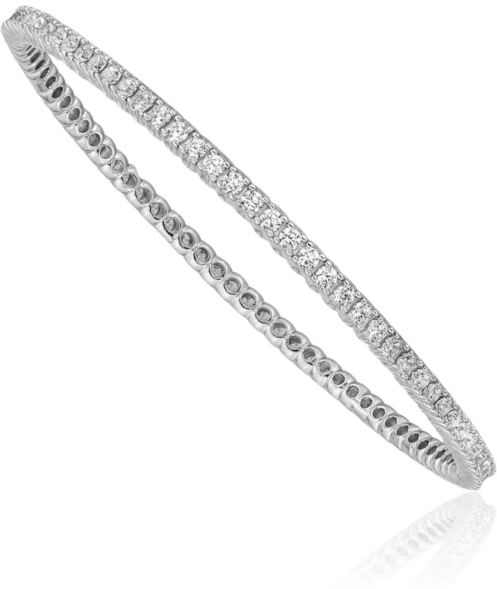 925 Sterling Silver Cubic Zirconia CZ Bangle Bracelet