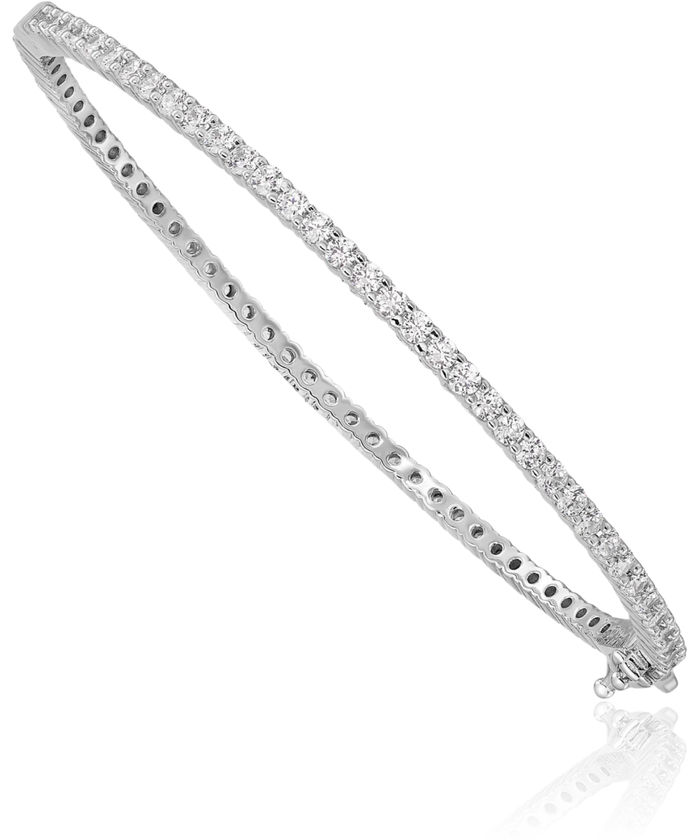 925 Sterling Silver Cubic Zirconia CZ Bangle Bracelet