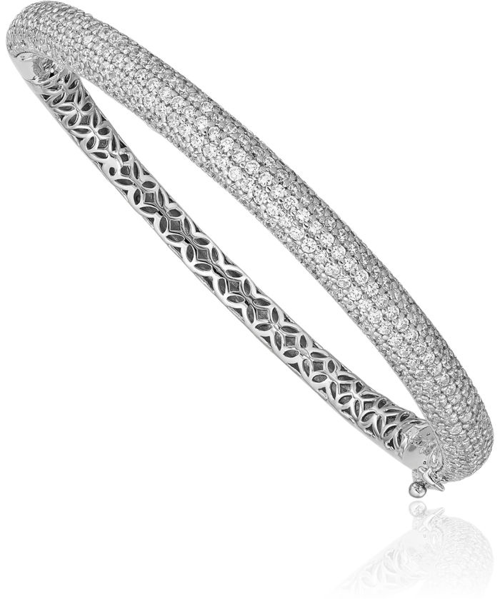 925 Sterling Silver Cubic Zirconia CZ Bangle Bracelet