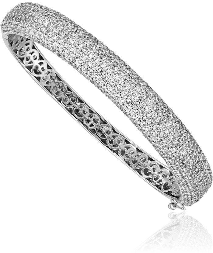 925 Sterling Silver Cubic Zirconia CZ Bangle Bracelet