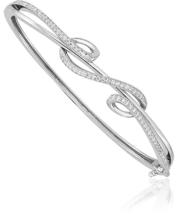 925 Sterling Silver Cubic Zirconia CZ Bangle Bracelet