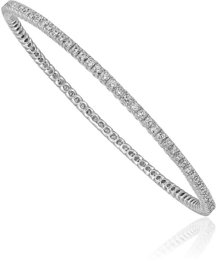 925 Sterling Silver Cubic Zirconia CZ Bangle Bracelet