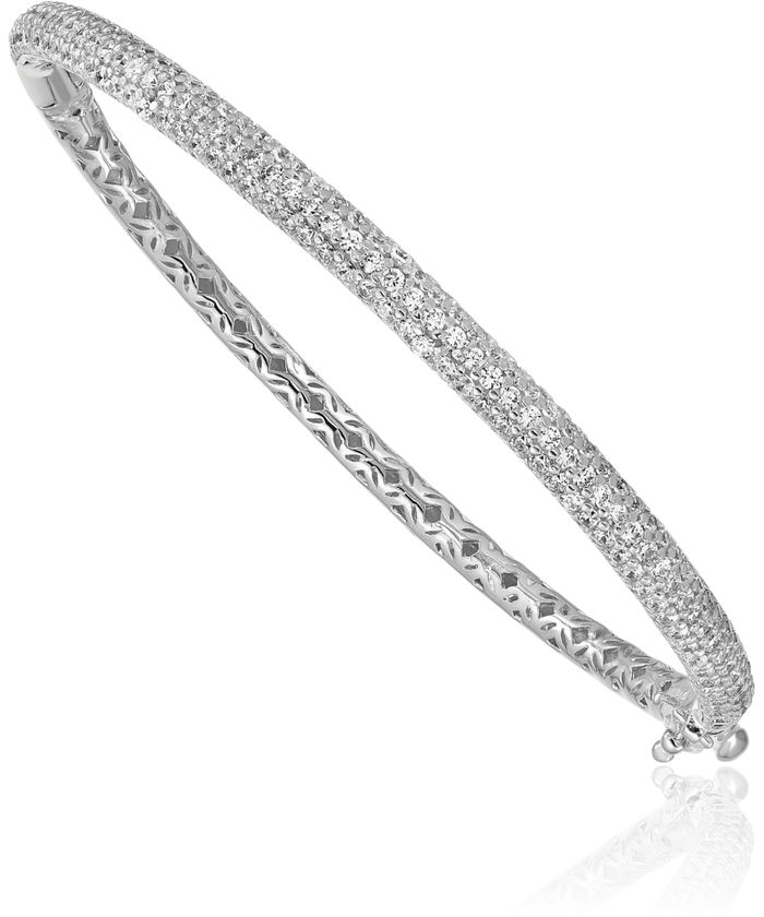 925 Sterling Silver Cubic Zirconia CZ Bangle Bracelet