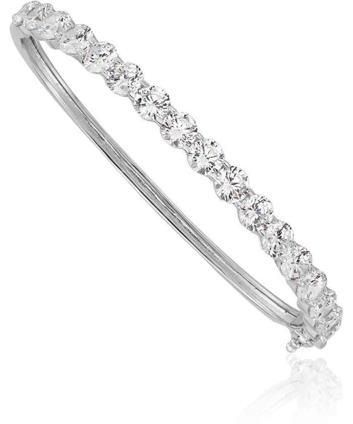 925 Sterling Silver Cubic Zirconia CZ Bangle Bracelet