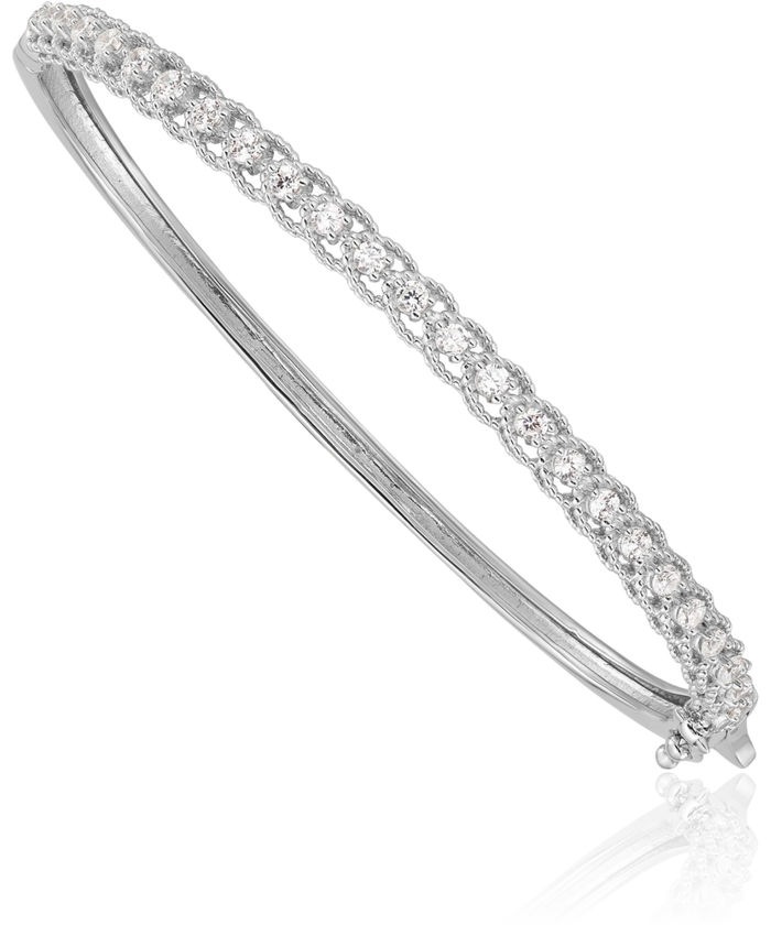 925 Sterling Silver Cubic Zirconia CZ Bangle Bracelet