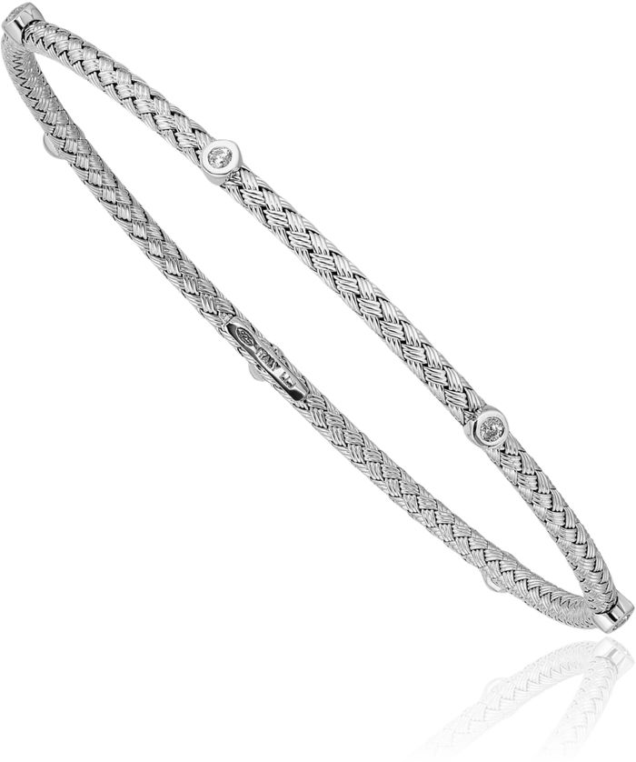 925 Sterling Silver Cubic Zirconia CZ Bangle Bracelet