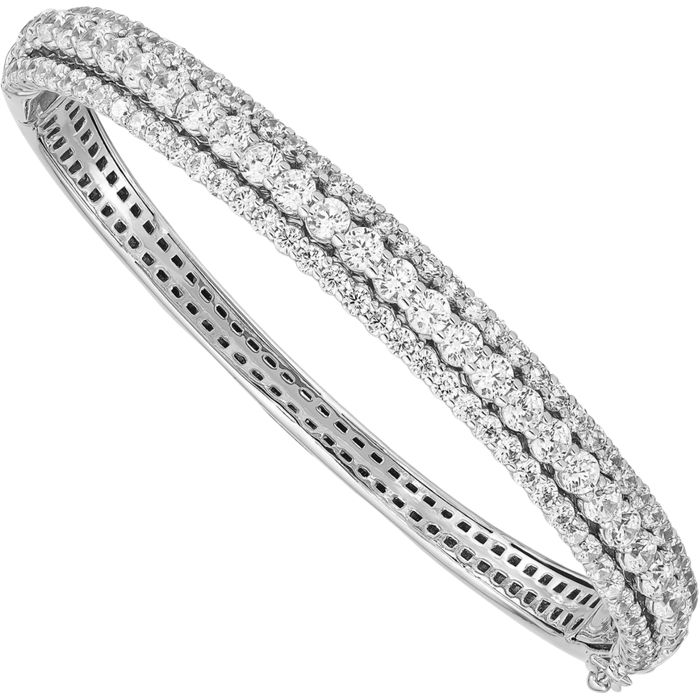 925 Sterling Silver Cubic Zirconia CZ Bangle Bracelet