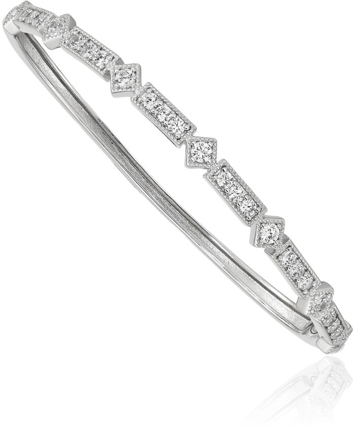 925 Sterling Silver Cubic Zirconia CZ Bangle Bracelet