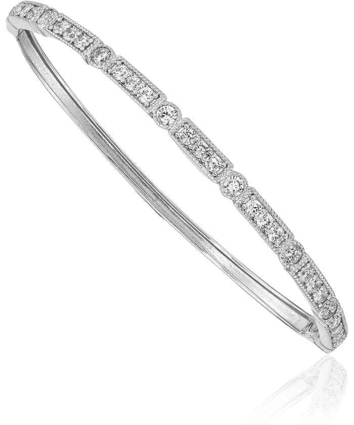 925 Sterling Silver Cubic Zirconia CZ Bangle Bracelet