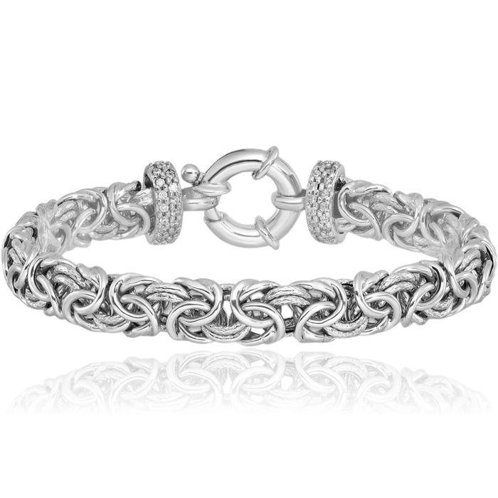 925 Sterling Silver Cubic Zirconia CZ Chain Bracelet