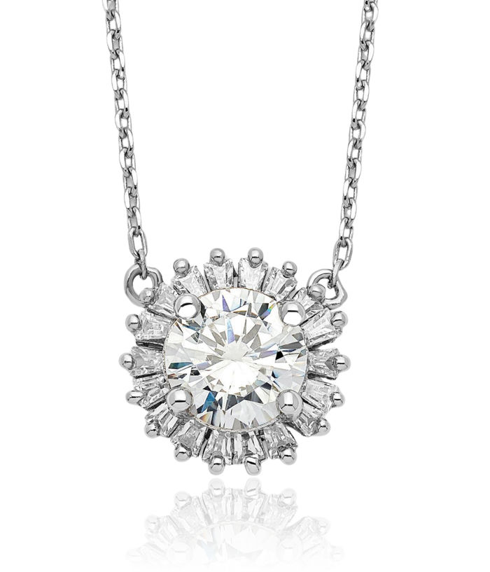 925 Sterling Silver Cubic Zirconia CZ Necklace Chain