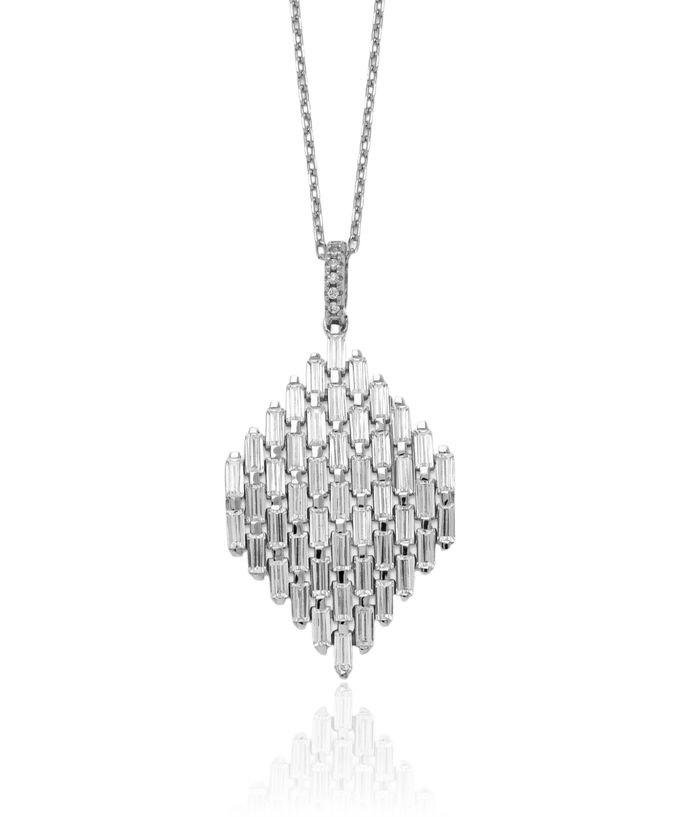 925 Sterling Silver Cubic Zirconia CZ Chain Necklace