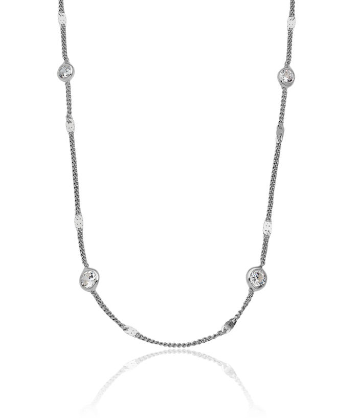 925 Sterling Silver Cubic Zirconia CZ Necklace Chain