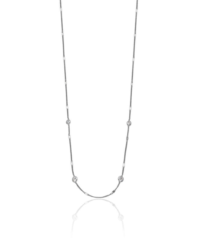 925 Sterling Silver Cubic Zirconia CZ Necklace Chain