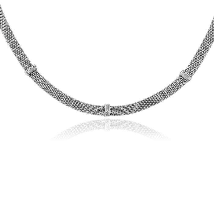 925 Sterling Silver Cubic Zirconia CZ Chain Necklace