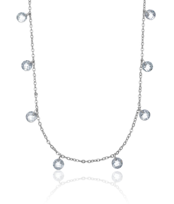 925 Sterling Silver Cubic Zirconia CZ Necklace Chain