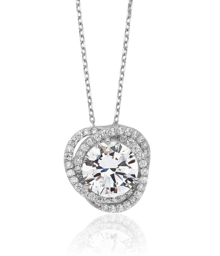 925 Sterling Silver Cubic Zirconia CZ Necklace Chain