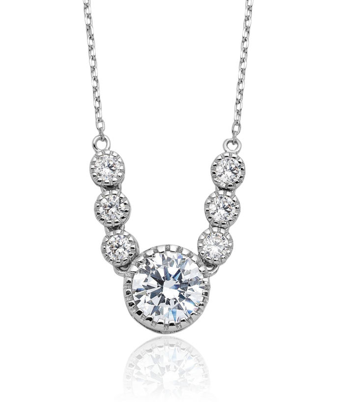 925 Sterling Silver Cubic Zirconia CZ Necklace Chain