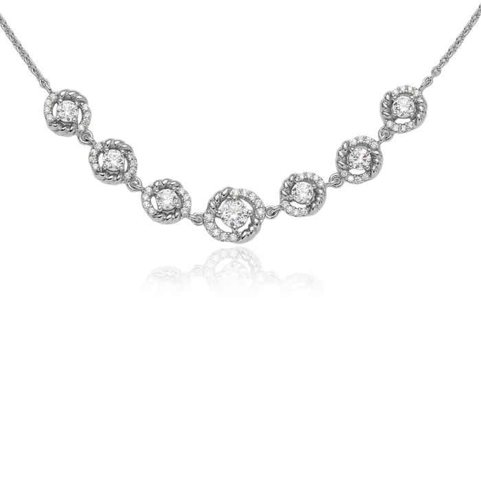 925 Sterling Silver Cubic Zirconia CZ Necklace Chain