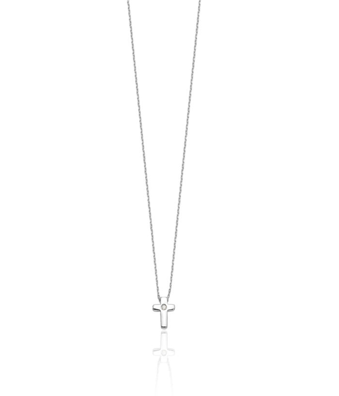 925 Sterling Silver Cubic Zirconia CZ Holy Cross Necklace Chain