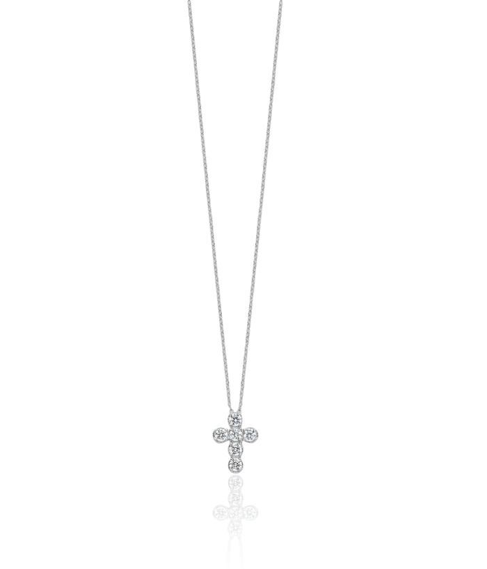 925 Sterling Silver Cubic Zirconia CZ Holy Cross Necklace Chain