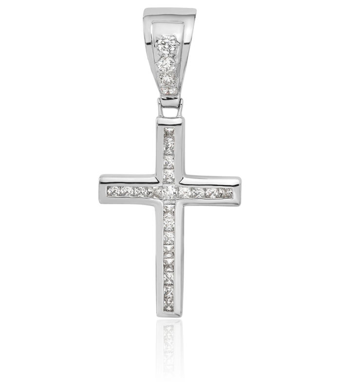 925 Sterling Silver Cubic Zirconia CZ Latin Mexican Holy Cross Necklace Religious Chain Pendant Jesus Christ Charm