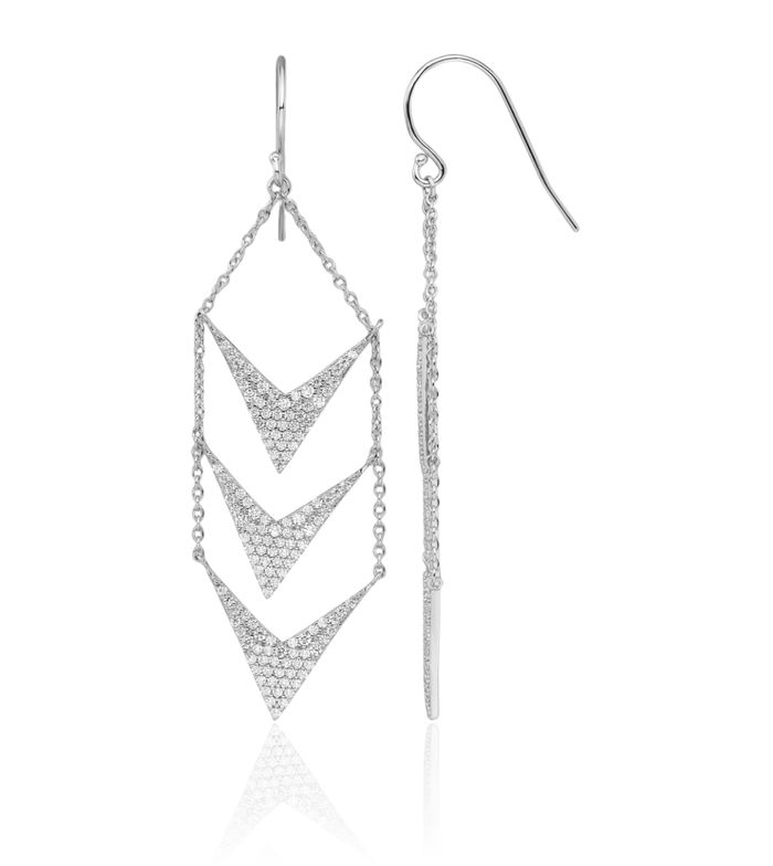 925 Sterling Silver Cubic Zirconia CZ Drop Dangle Earrings