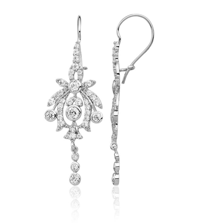 925 Sterling Silver Cubic Zirconia CZ Drop Dangle Earrings