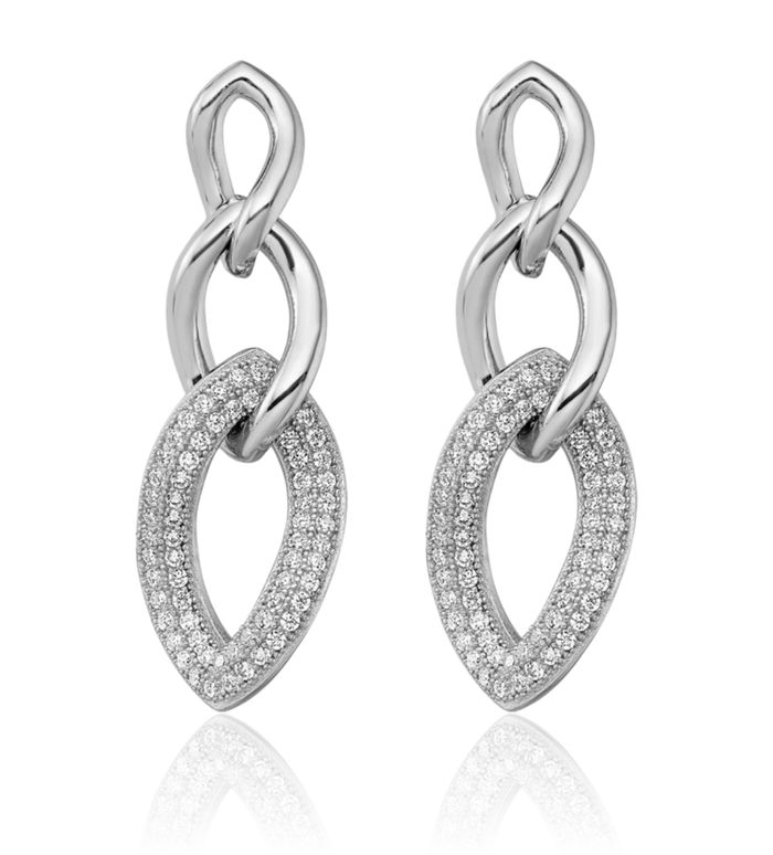 925 Sterling Silver Cubic Zirconia CZ Drop Dangle Earrings