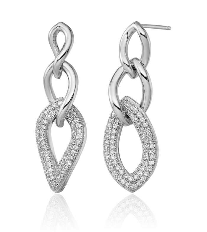 925 Sterling Silver Cubic Zirconia CZ Drop Dangle Earrings