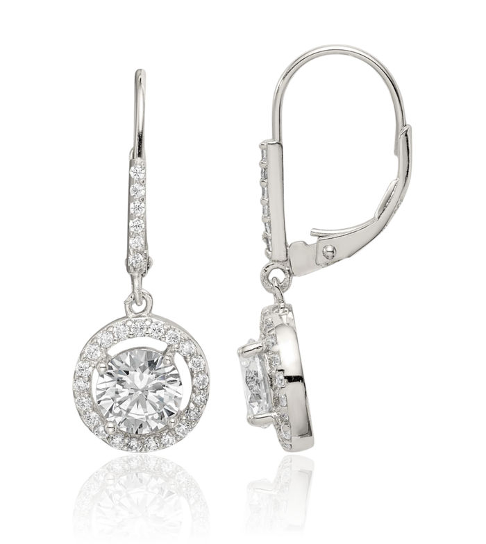 925 Sterling Silver Cubic Zirconia CZ Drop Dangle Earrings