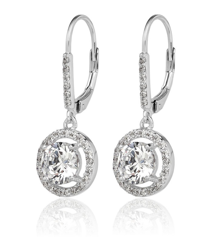 925 Sterling Silver Cubic Zirconia CZ Drop Dangle Earrings