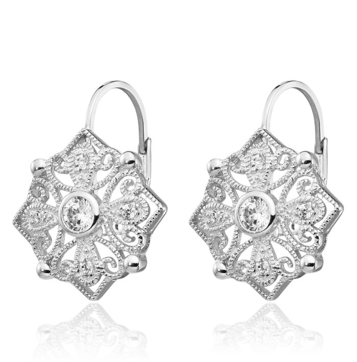 925 Sterling Silver Cubic Zirconia CZ Drop Dangle Earrings